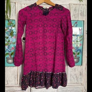 Roxy tunic/dress, long sleeves, girls teen size 14, beach cover up, bohemian